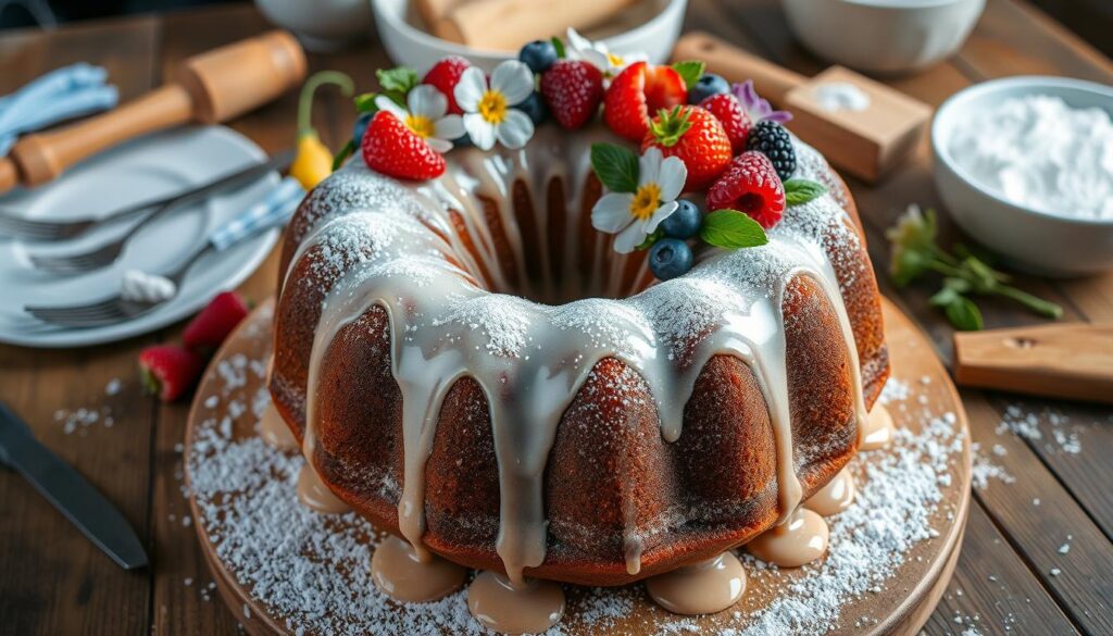 How to decorate the top of a bundt cake?