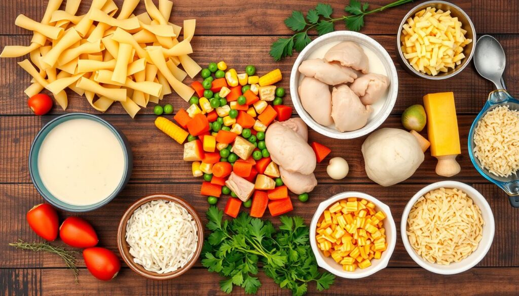 Ingredients for Egg Noodle Bake Ingredients for Egg Noodle Bake