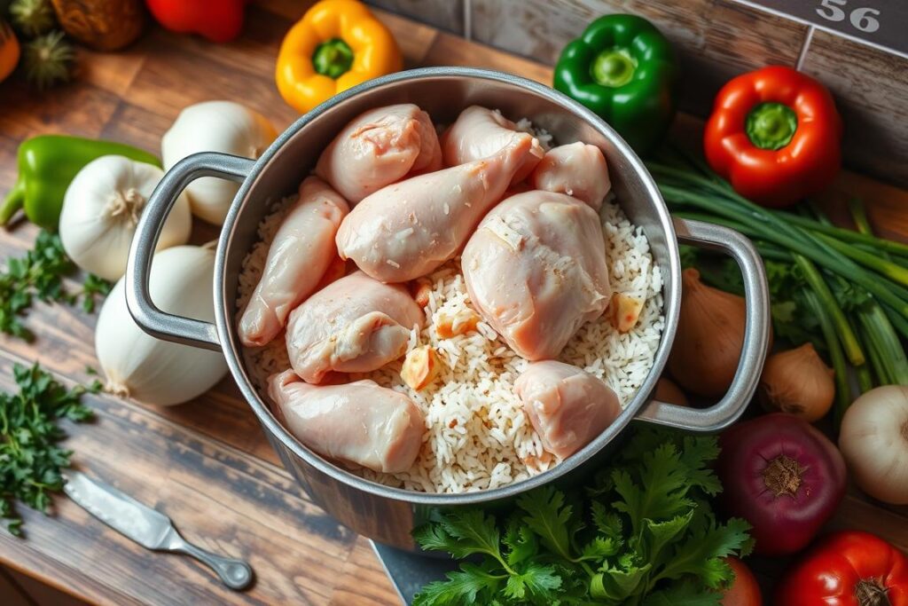 One-Pot Chicken and Rice Meal Preparation