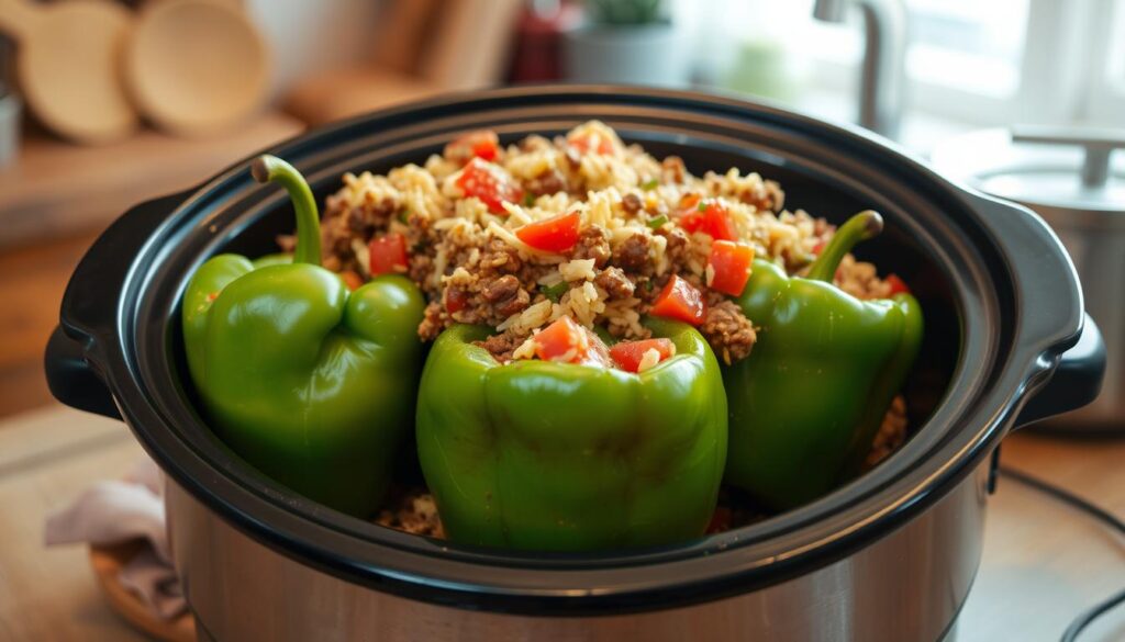 Slow Cooker Stuffed Green Pepper Casserole Slow Cooker Stuffed Green Pepper Casserole