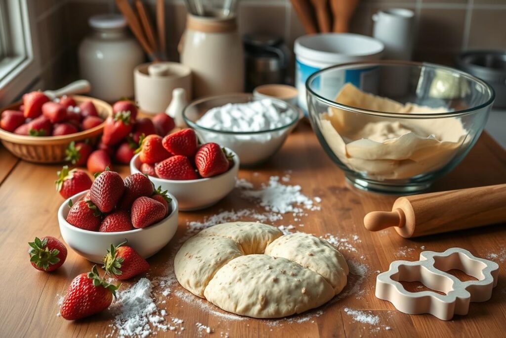 Strawberry Biscuit Baking Process