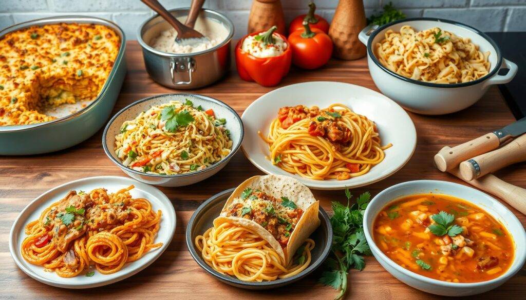 What can I do with leftover crockpot chicken spaghetti?