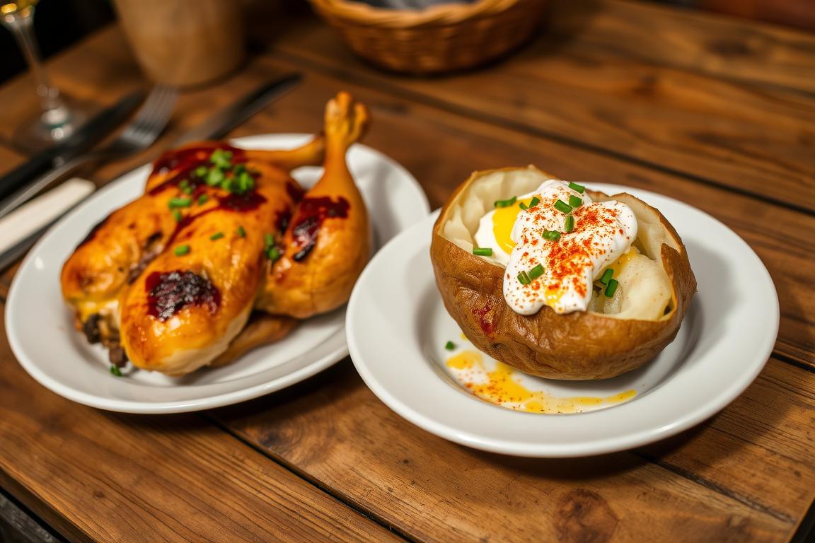 chicken and baked potato