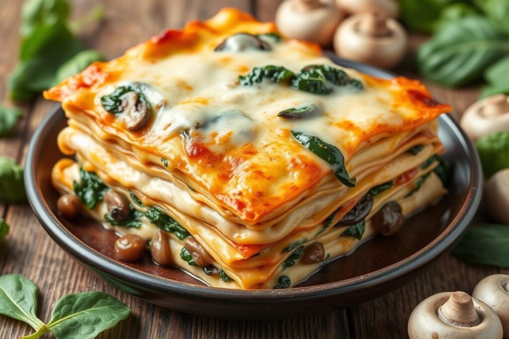 chicken mushroom and spinach lasagna
