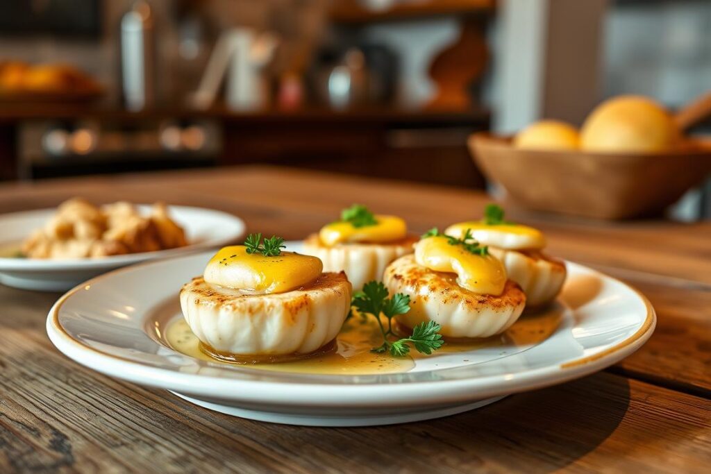 garlic butter baked scallops